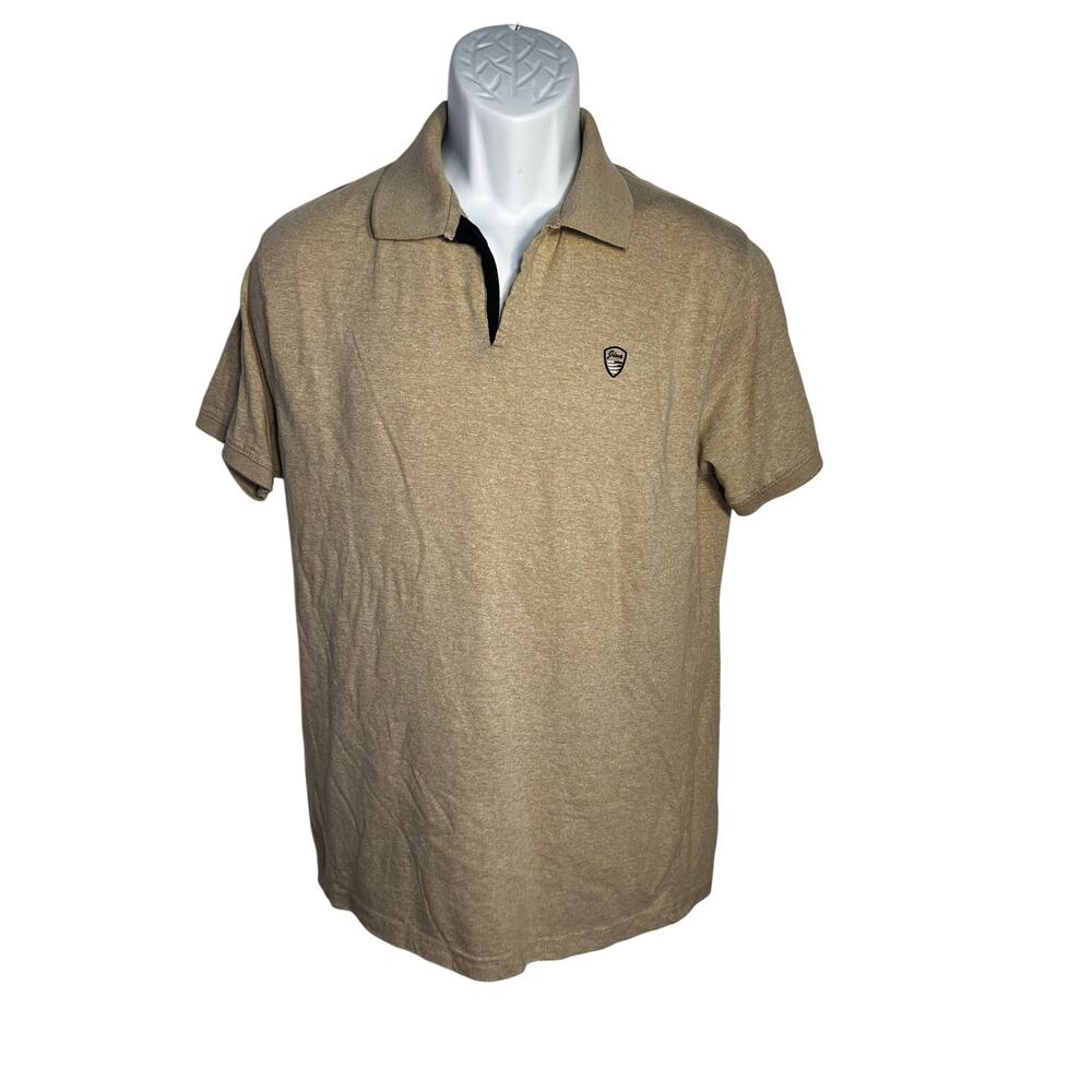 Jiva 100% fine fabric years of heritage  logo V-neck pull on‎ polo shirt